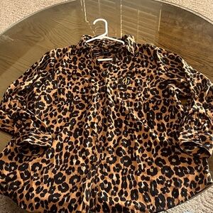 Talbots Brown Leopard Print Shirt